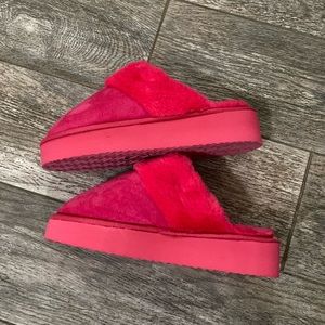 Hot pink slippers